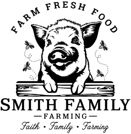 Smith Family Farm Logos with Faith family farming in cursive font