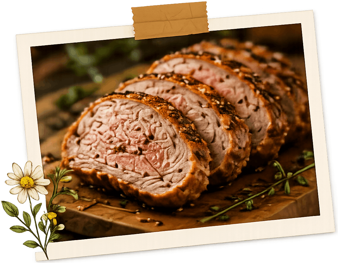 Smith Family farming cooked pork
